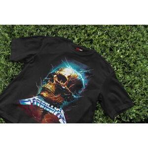 Band rock T-shirt | Colorful Holographic Skull T-Shirt | Aesthetic Unisex Tee